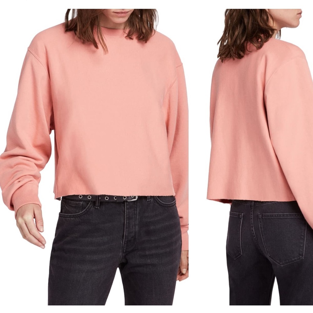 ALLSAINTS NAVARRE RAW HEM SWEATSHIRT